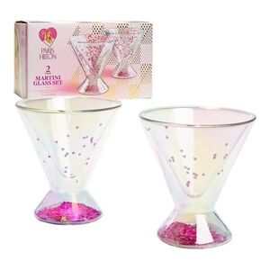 New Paris Hilton 2-Piece Martini Glass Set